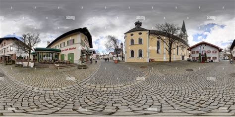 360° view of Prien am Chiemsee with church Mariä Himmelfahrt - Alamy