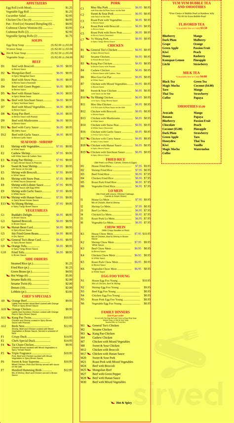 Menu for China Palace Restaurant in Lewisburg, WV | Sirved