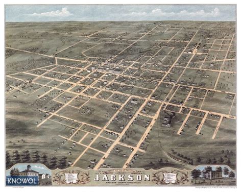 Beautifully restored map of Jackson, Tennessee from 1870 - KNOWOL