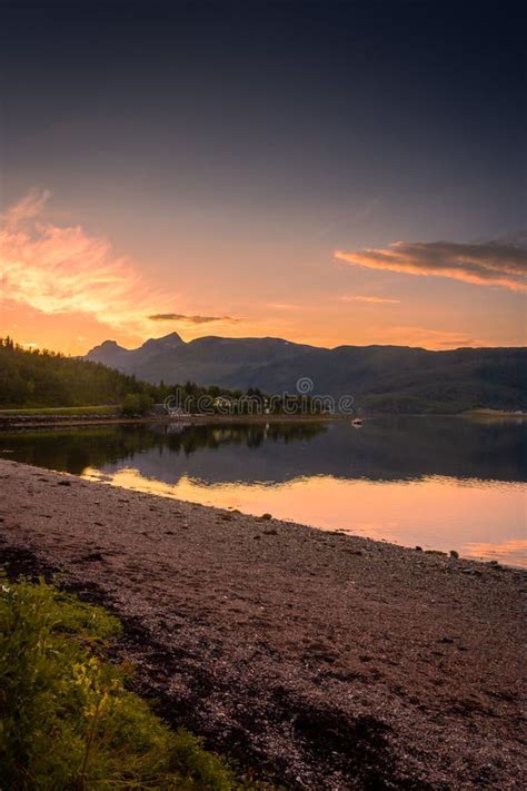 Beautiful Sunset Over a Lake in Senja Island, Norway Stock Photo - Image of rocky, hiking: 265298776