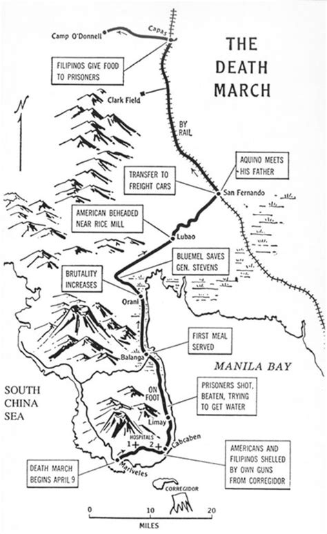 Map of WWII Bataan Death March : MapPorn