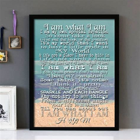 "I Am What I Am"- Gloria Gaynor - Framed Lyrics Wall Art Design