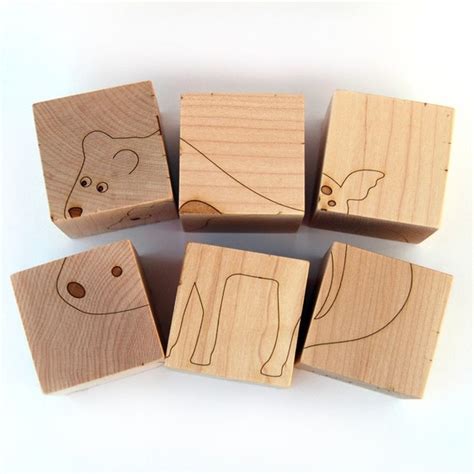 sale wooden block animal puzzle 6 pictures on natural