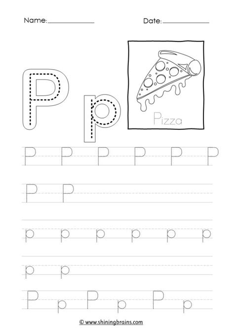 Tracing Letter P p Worksheet