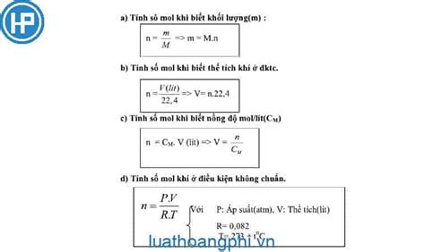 Công thức tính nồng độ mol - devteam.mobi