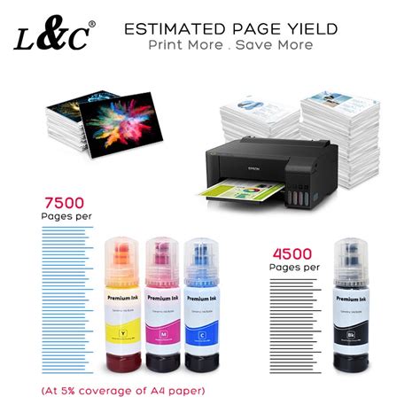 Hot SaLes L&C Ink 003 Epson Inkjet Printer Refill Dye Ink Compatible L3110 L3150 L3116 L3156 ...