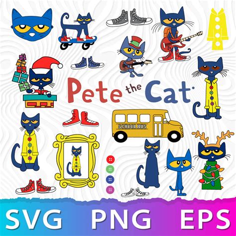 Pete The Cat SVG, Pete The Cat Bundle, Pete The Cat PNG, Pet - Inspire Uplift