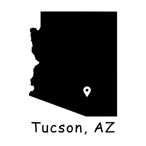 Tucson AZ Arizona State Map Tucson City AZ Arizona USA Map | Etsy