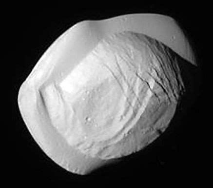 Pan, moon of Saturn, looks like a cosmic ravioli (or maybe a walnut)