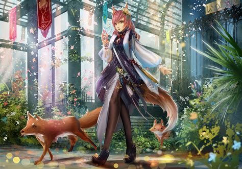 girl, anime, fox Wallpaper, HD Anime 4K Wallpapers, Images and ...