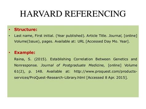 Harvard style of reference