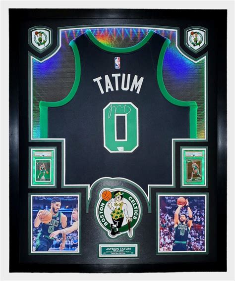 Jayson Tatum Signed Celtics Custom Framed LED Backlit Nike Jersey ...