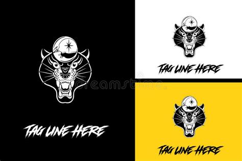 Logo Design of Head Panther Vector Black and White Stock Vector - Illustration of puma, predator ...