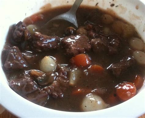 Primal beef stew - coated the meat in cornstarch & garlic salt before ...