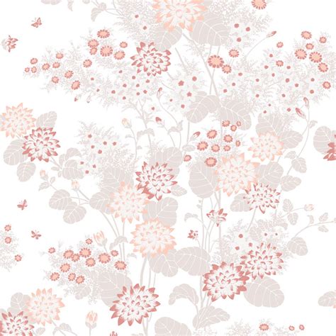 Oriental Floral Bouquet Green Pink Wallpaper | Florence Broadhurst ...