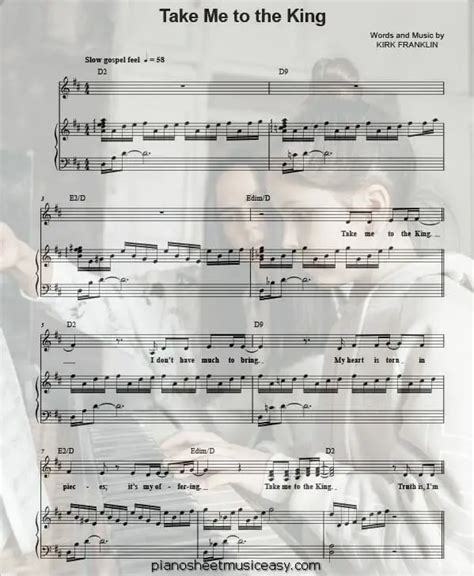 take me to the king sheet music - D Major