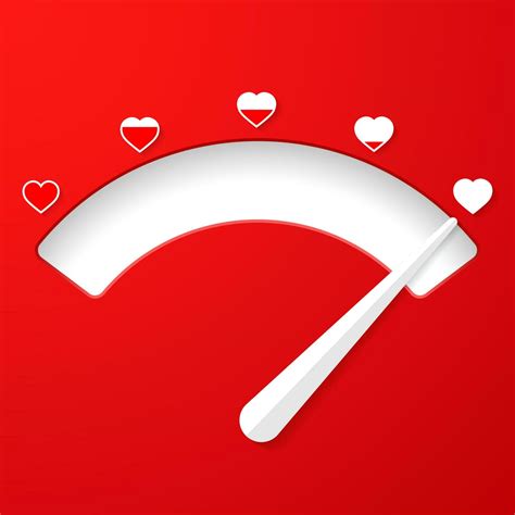 Love meter. Valentines Day card element in simple flat style. Vector ...