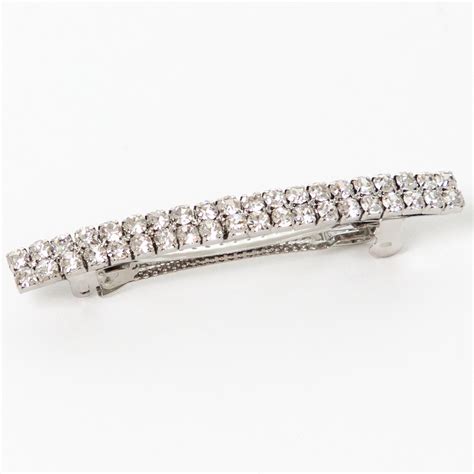 Girls Sparkly Diamante Silver Barrette Hair Clip | Wedding | Communion ...