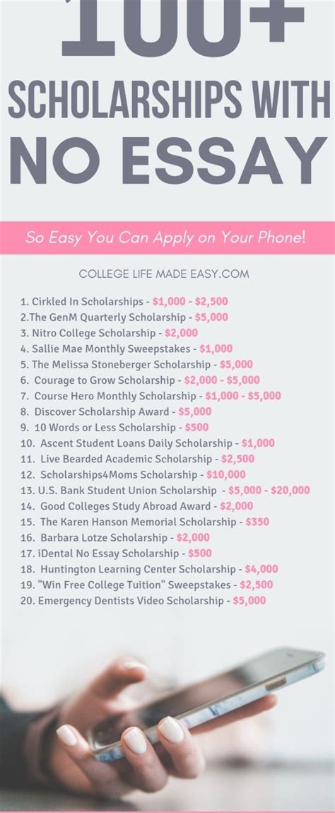 A list of the EASIEST scholarships applications for college and high school students. More than ...