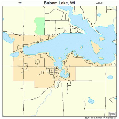 Balsam Lake Wisconsin Street Map 5504475