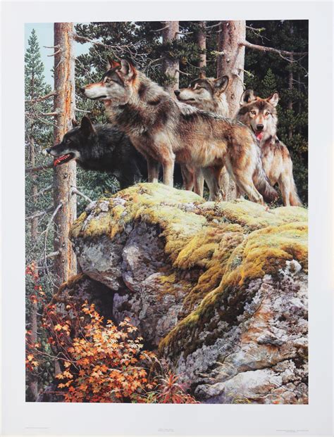 Lot - Carl Brenders' "Lookout Tower - Wolves" Limited Edition Print