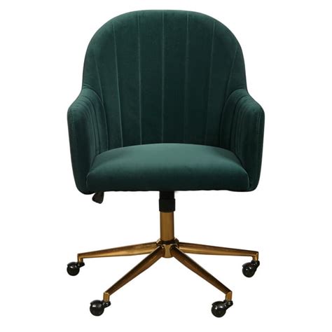 Upholstered Channel Tufted Office Chair in Emerald Green Velvet - Walmart.com - Walmart.com