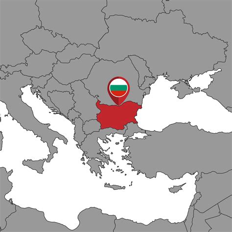 Pin map with Bulgaria flag on world map. Vector illustration. 14047442 ...