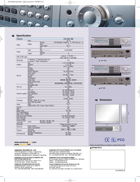 Samsung Dvr Svr 1620 900 Users Manual