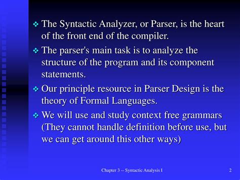 Chapter 3 Syntactic Analysis I. - ppt download