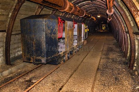 Old and Rusty Mine Train for Personnel Transfer Parked in Mine Tunnel ...