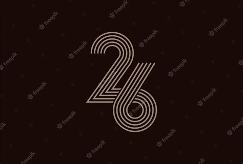 Premium Vector | Abstract 26 number logo gold 26 number monogram line ...