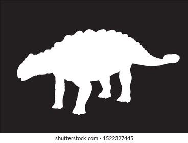 Vector Ankylosaurus Silhouette Isolated On Black Stock Vector (Royalty ...