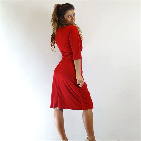 Ruby Red Ruched Dress – Rebecca Ruby