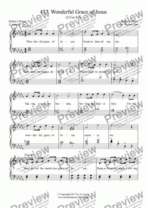 Wonderful Grace of Jesus - Easy Piano 457 - Download Sheet Music PDF