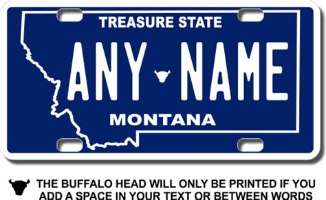 Personalized Montana License Plate for Bicycles, Kid's Bikes, Carts, Cars or Trucks - Teamlogo ...