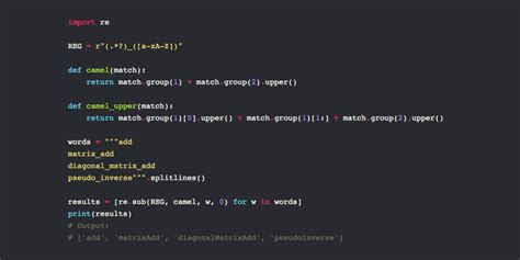 Snake case to camel case and back using regular expressions and Python - DEV Community