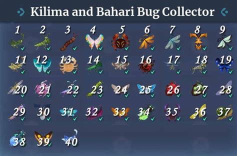 Palia Bug Collector Achievements Check Box