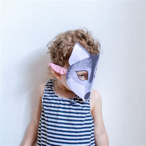 Wolf Mask for Kids, Instant Download. Toddler Boy Halloween Costume, Printable Woodland Animal ...