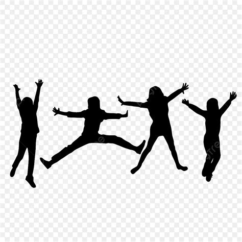 Children Jumping Silhouette PNG Transparent, Jumping Silhouette Of ...