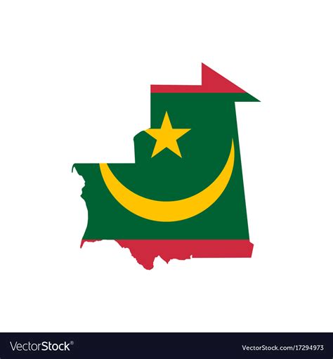 Mauritania flag and map Royalty Free Vector Image