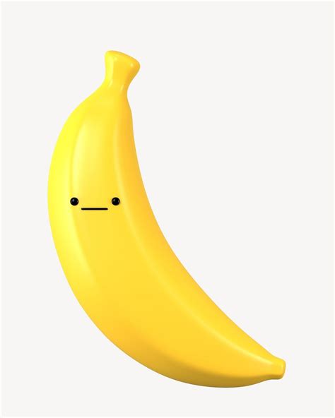 3D neutral face banana, emoticon | Free Photo - rawpixel