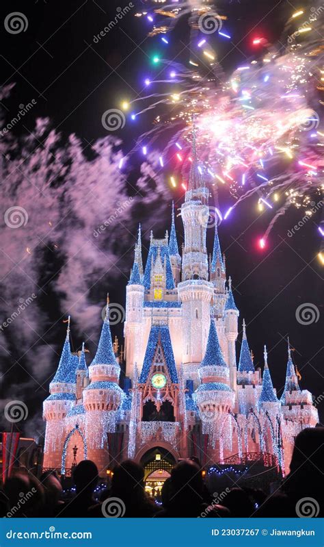 Fireworks At Disney Cinderella Castle Editorial Photography - Image: 23037267