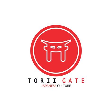 torii gate japanese traditional culture simple logo illustration icon ...
