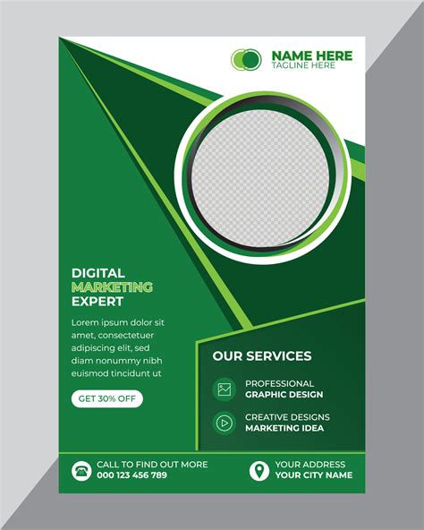 Green creative modern business poster design template 3543029 Vector ...