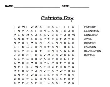 Patriot's Day Activities by Sped Teacher Tips | Teachers Pay Teachers