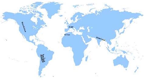 Alps Mountains On World Map