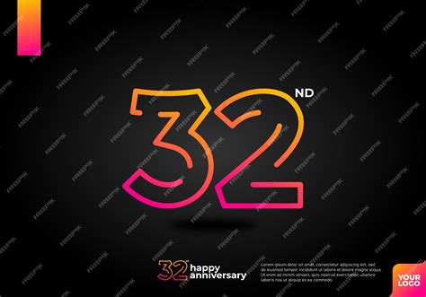 Premium Vector | Number 32 logo icon design 32nd birthday logo number anniversary 32