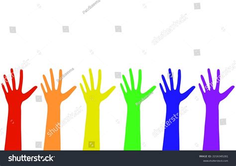 Vector Image Lgbt Rainbow Hands On Stock Vector (Royalty Free ...