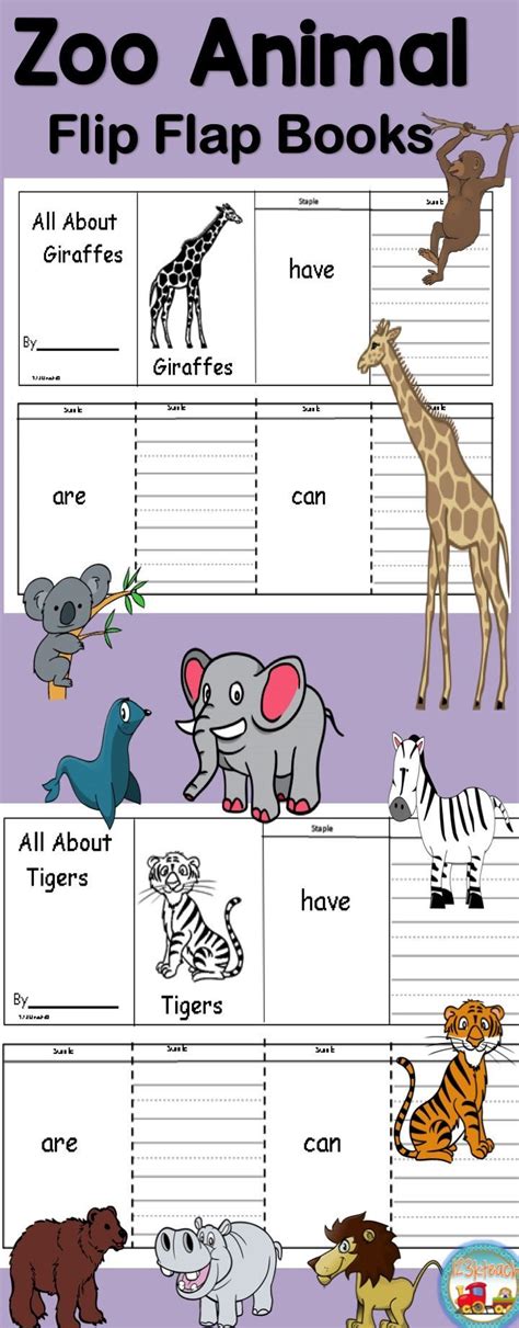 Zoo Animal Flip Flap Books, Are-Can-Have, Kindergarten, First Grade, Interactive | Kindergarten ...