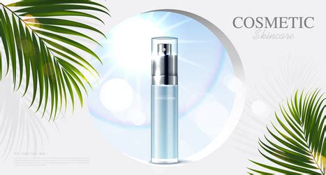 Cosmetics or skin care product ads with bottle Vector Image